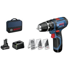 Bosch Professional GSB 12V-15 Taladro-atornillador de impacto con 1 batería 2.0Ah y 1 batería 4.0Ah