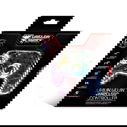 DragonShock Dragonshock Controller Orion Glow Gamepad para Nintendo Switch, Inalambrico, RGB Retroiluminado Multicolor, Con Turbo, Giroscopio y USB Tipo C