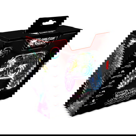 DragonShock Dragonshock Controller Orion Glow Gamepad para Nintendo Switch, Inalambrico, RGB Retroiluminado Multicolor, Con Turbo, Giroscopio y USB Tipo C