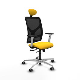 PIQUERAS Y CRESPO Silla de oficina Motilla con mecanismo Sincro/Traslack, Amarillo y Negro
