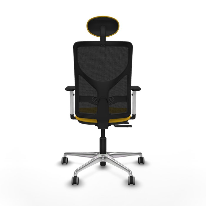 PIQUERAS Y CRESPO Silla de oficina Motilla con mecanismo Sincro/Traslack, Amarillo y Negro
