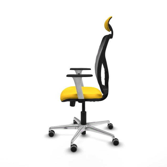 PIQUERAS Y CRESPO Silla de oficina Motilla con mecanismo Sincro/Traslack, Amarillo y Negro