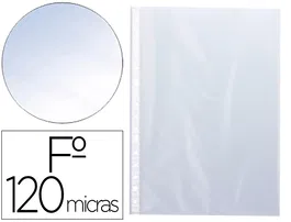Q-connect Funda Multitaladro Cristal Folio 120 micras (Bolsa 10 Unidades)