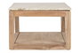 DKD Home Decor Mesa Centro Madera Reciclada Mármol Natural Beige 120x60x40 cm