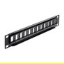 DeLOCK 43259 Patchpanel 12 Puertos RJ45 Negro, 255 mm x 44 mm x 12 mm