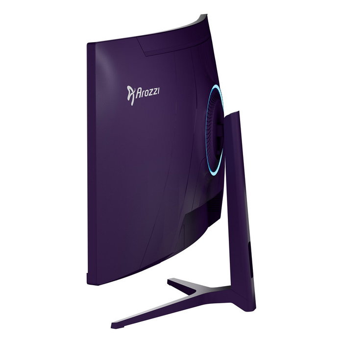 Arozzi Nova 34" Monitor Curvo Gaming - Panel VA, 165 Hz, 3440x1440 4K Ultra HD, 1 ms, HDR, HDMI, DisplayPort, Color Púrpura