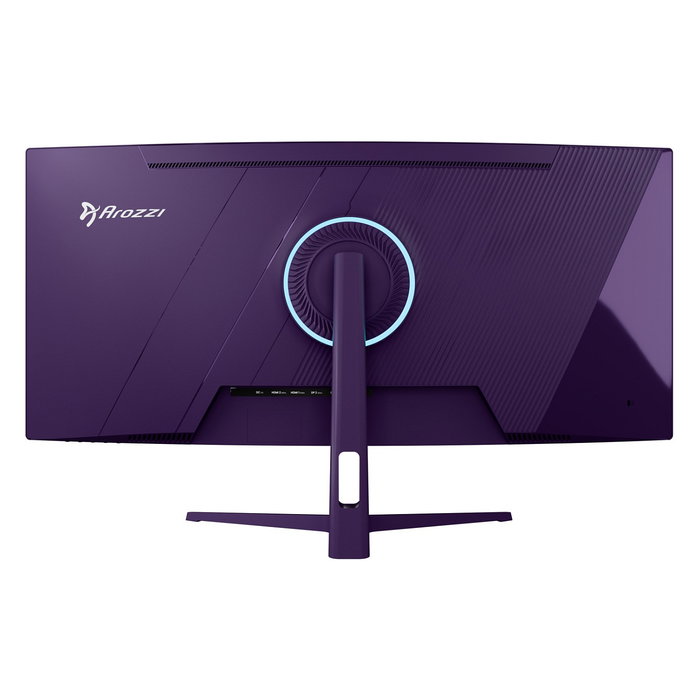Arozzi Nova 34" Monitor Curvo Gaming - Panel VA, 165 Hz, 3440x1440 4K Ultra HD, 1 ms, HDR, HDMI, DisplayPort, Color Púrpura