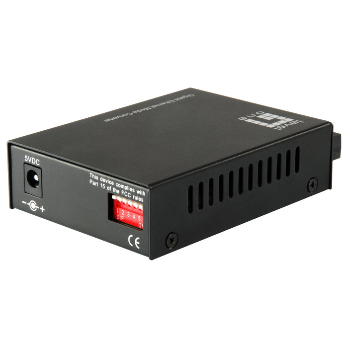 Level One GVT-2002 Conversor de medios Gigabit RJ45 a SC, Fibra Monomodo 20km