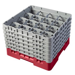 CAMBRO - 16S1114-416 - Cesta de lavado 16 comp. 6 alturas - 10,9 cm Ø máx. - alt. máx. 29,9 cm - 50 x 50 x 34,9 cm - Arándano