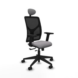 PIQUERAS Y CRESPO Silla de oficina Motilla con mecanismo Sincro/Traslack, Gris y Negro