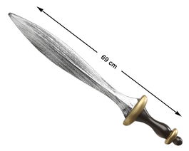 Espada Decorativa Curva 69 cm Plateada Con Dorado Ideal Para Disfraces Y Eventos Temáticos