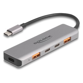 DeLOCK 64302 Hub USB 10 Gbps con 2 puertos Tipo-A y 2 puertos Tipo-C, PD 95 W