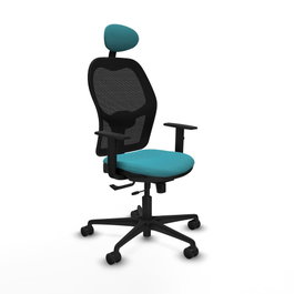 PIQUERAS Y CRESPO Silla de oficina Jorquera Turquesa y Negro