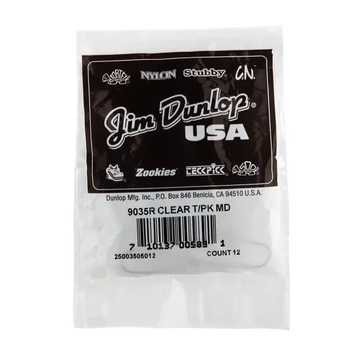 Dunlop Púas de pulgar Clear Medium (pack de 12)