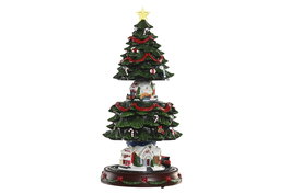 DKD Home Decor Árbol de Navidad Tradicional 23.5 x 45.5 x 23.5 cm Multicolor LED Musical 3xAA