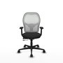 PIQUERAS Y CRESPO Silla de oficina Jorquera con mecanismo Sincro/Traslack, Similpiel Negro y Malla Blanco