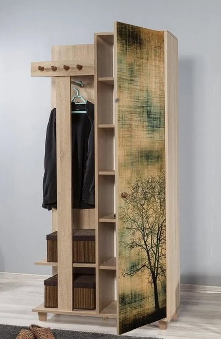 Hanah Home 90 - 729 Soporte de Entrada Organizador con Perchero, Roble Sonoma