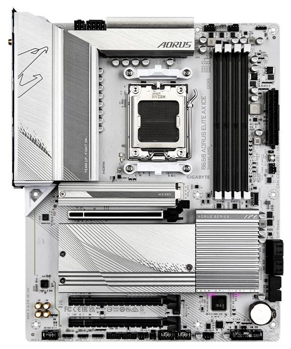 Gigabyte B650 AORUS ELITE AX ICE Blanco Gigabyte B650 AORUS ELITE AX ICE Blanco