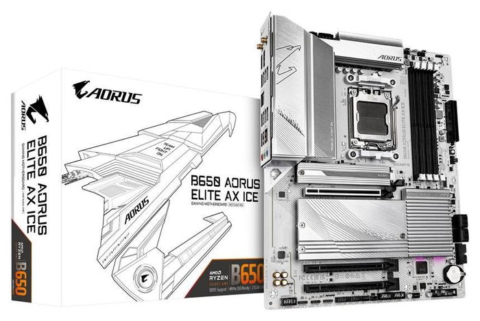 Gigabyte B650 AORUS ELITE AX ICE Blanco Gigabyte B650 AORUS ELITE AX ICE Blanco