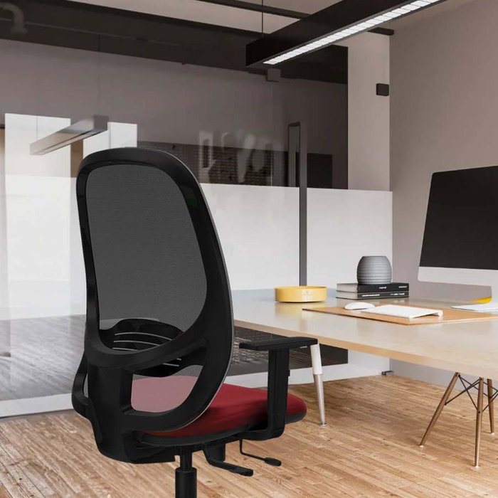 PIQUERAS Y CRESPO Silla de oficina Cilanco con mecanismo Sincro/Traslack, Crema y Gris