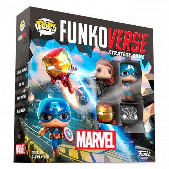 Funko Funkoverse Marvel Edición 100: Capitán América, Iron Man, Viuda Negra y Pantera Negra Funko Funkoverse Marvel Edición 100: Capitán América, Iron Man, Viuda Negra y Pantera Negra