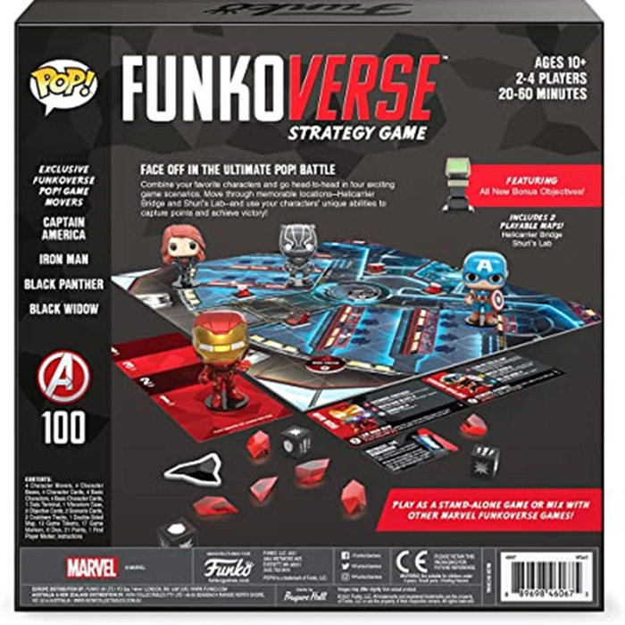Funko Funkoverse Marvel Edición 100: Capitán América, Iron Man, Viuda Negra y Pantera Negra Funko Funkoverse Marvel Edición 100: Capitán América, Iron Man, Viuda Negra y Pantera Negra