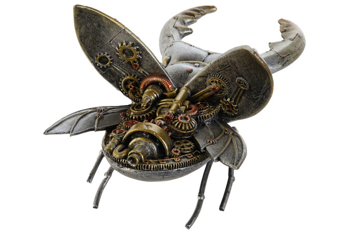 DKD Home Decor Figura de Escarabajo Gris y Multicolor