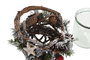 DKD Home Decor Portavelas Ratan Cristal Cesta Nevado Rojo