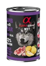 Alpha Spirit Alimento Húmedo Completo para Perros Cordero con Pera Lata 6x400 gr