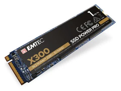Emtec X300 SSD 1 TB NVMe M.2 PCIe 3.0 - Lectura 2500 MB/s, Escritura 2000 MB/s - Para PC y Portátil