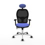 PIQUERAS Y CRESPO Silla de oficina Jorquera con mecanismo Sincro/Traslack, Azul claro y Negro