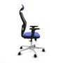 PIQUERAS Y CRESPO Silla de oficina Jorquera con mecanismo Sincro/Traslack, Azul claro y Negro
