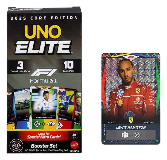Mattel UNO Elite F1 Booster Pack de 30 cartas especiales Mattel UNO Elite F1 Booster Pack de 30 cartas especiales