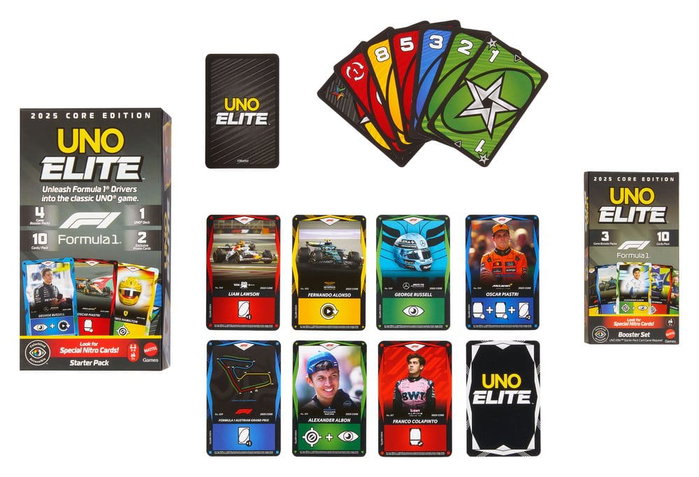 Mattel UNO Elite F1 Booster Pack de 30 cartas especiales Mattel UNO Elite F1 Booster Pack de 30 cartas especiales