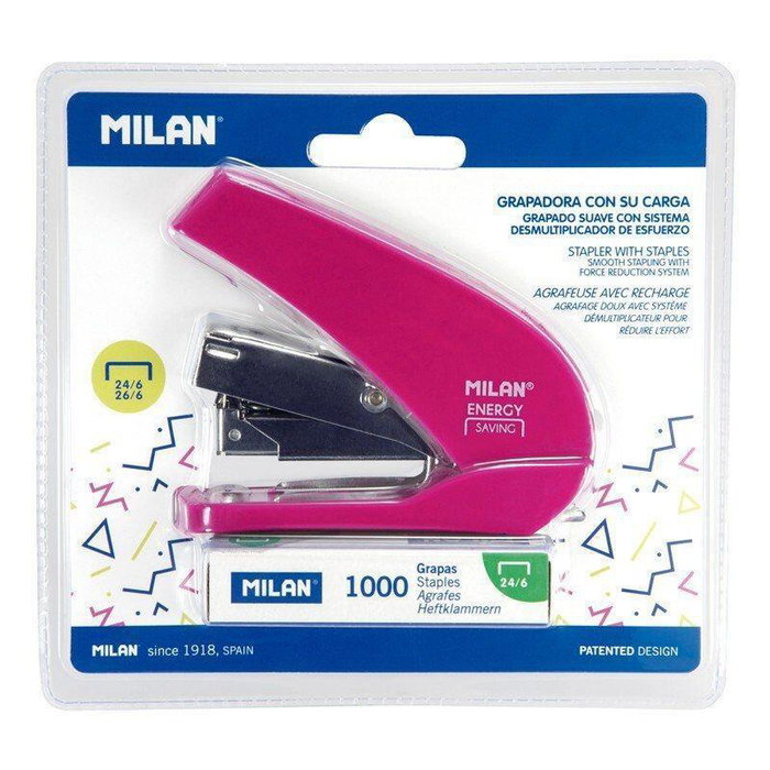 Milan Grapadora Compacta Energy Saving, Color Rosa
