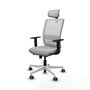 PIQUERAS Y CRESPO Silla de oficina Haches con mecanismo Sincro/Traslack, Gris claro y Blanco