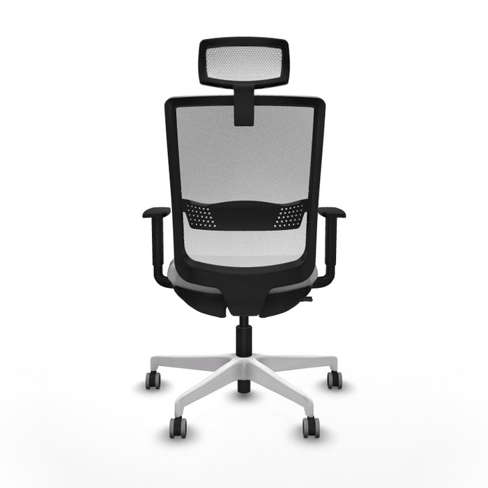 PIQUERAS Y CRESPO Silla de oficina Haches con mecanismo Sincro/Traslack, Gris claro y Blanco