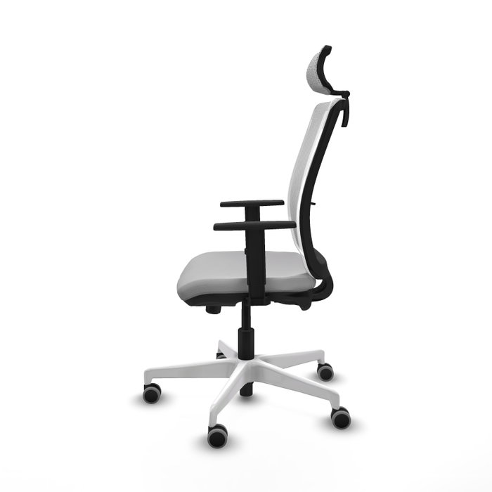 PIQUERAS Y CRESPO Silla de oficina Haches con mecanismo Sincro/Traslack, Gris claro y Blanco