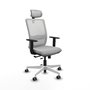 PIQUERAS Y CRESPO Silla de oficina Haches con mecanismo Sincro/Traslack, Gris claro y Blanco