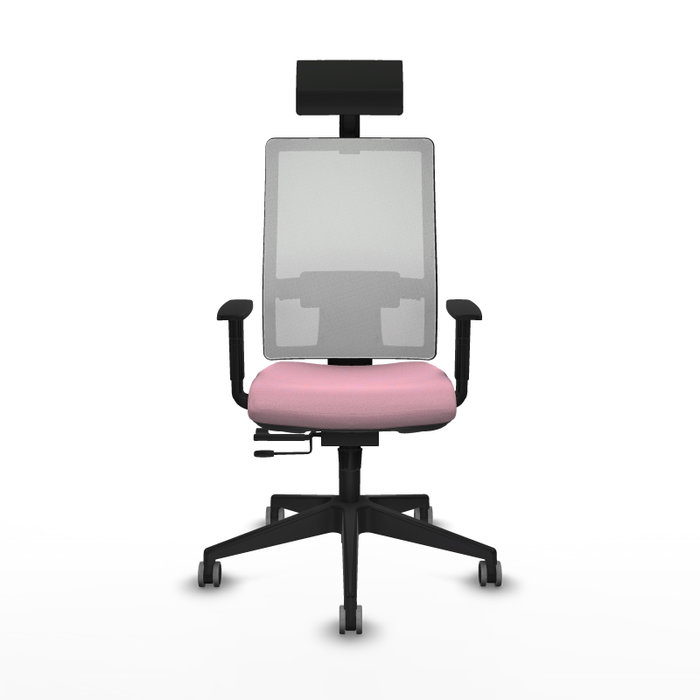 PIQUERAS Y CRESPO Silla de oficina Horna Rosa y Blanca con mecanismo Sincro/Traslack