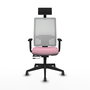 PIQUERAS Y CRESPO Silla de oficina Horna Rosa y Blanca con mecanismo Sincro/Traslack