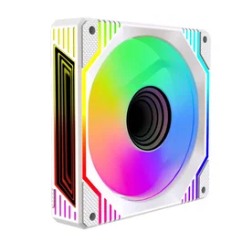 KeepOut XFC-120DRM Ventilador PC 120mm Blanco ARGB - 11 Aspas, Espejo Infinito, Control PWM, Antivibración, 1800 RPM, 63 CFM