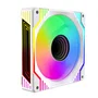 KeepOut XFC-120DRM Ventilador PC 120mm Blanco ARGB - 11 Aspas, Espejo Infinito, Control PWM, Antivibración, 1800 RPM, 63 CFM