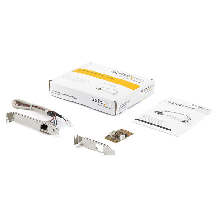 StarTech.com Adaptador Tarjeta de Red NIC Mini PCI Express PCIe 1 Puerto Gigabit Ethernet RJ45 10/100/1000 Mbit/s Interno para Windows, Mac, Linux, Realtek RTL8111E