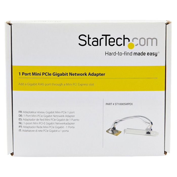 StarTech.com Adaptador Tarjeta de Red NIC Mini PCI Express PCIe 1 Puerto Gigabit Ethernet RJ45 10/100/1000 Mbit/s Interno para Windows, Mac, Linux, Realtek RTL8111E