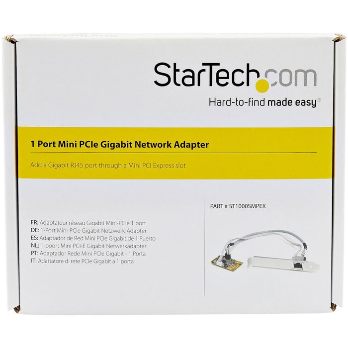 Startech.com Tarjeta de Red PCI Express Mini Card Gigabit Ethernet 1 Gbps, RJ45, Wake-on-LAN, VLAN, ST1000SMPEX, para Windows, Mac, Linux