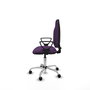Silla de oficina Algarra con mecanismo Contacto permanente básico tapizada con Tela color Morado. Equipada con Base cromada, Brazos fijos y Ruedas de parqué