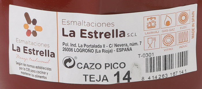 La Estrella Cazo Pico 14 cm 1.1 L Colección Teja (6 Unidades)