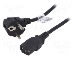 AKYGA Cable de alimentación H03VV-F 3x0,75mm2 5m Negro