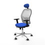 PIQUERAS Y CRESPO Silla de oficina Jorquera con mecanismo Sincro/Traslack, Azul y Blanco